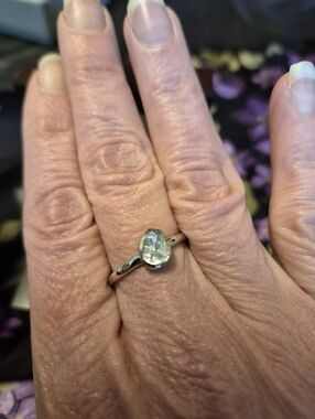 NWT Genuine Lab Created .25ct. Polki Diamond Solitaire Ring In Solid Sterling 10